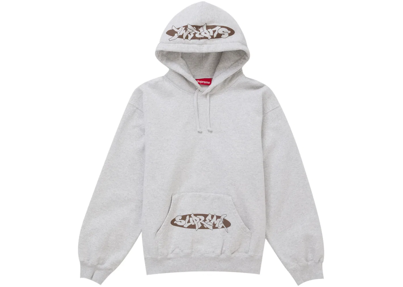 Мужской худи с принтом Supreme New World Order, Heather Grey