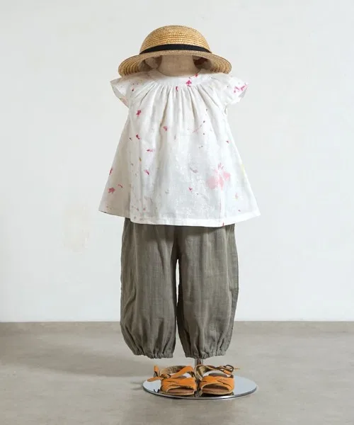 Детская туника для девочек с цветочным принтом NAOMI ITO, Brown — фото 4