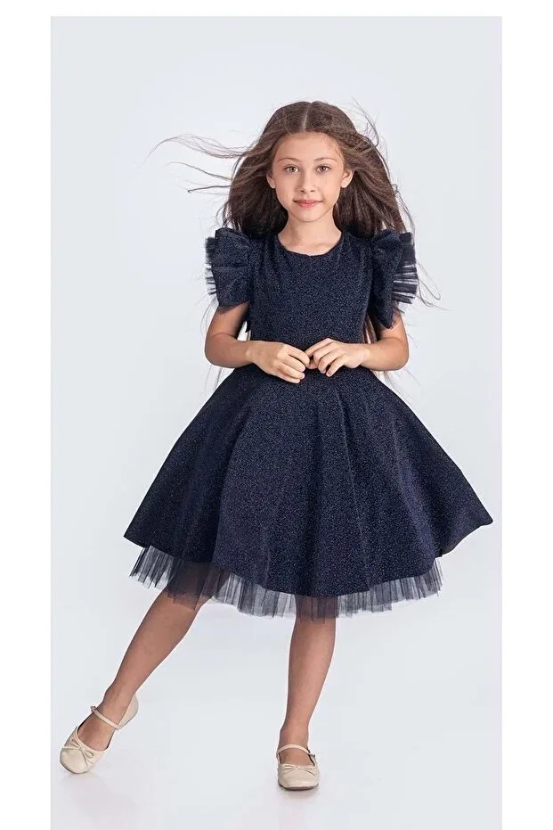 Детское платье для девочек с коротким рукавом Glittering Champs-Elysees Mnk Baby&Kids, Navy Blue