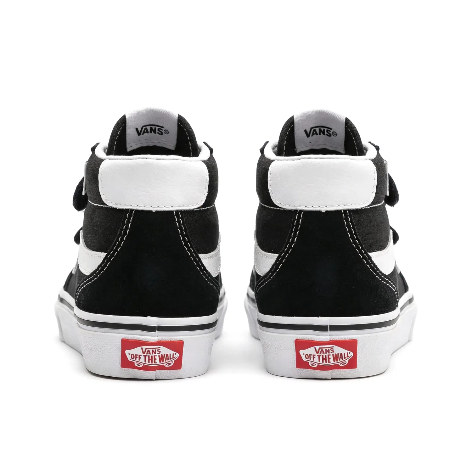 Детские кроссовки для мальчиков кожаные Brooklyn Mid V Vans, Nero E Bianco — фото 4