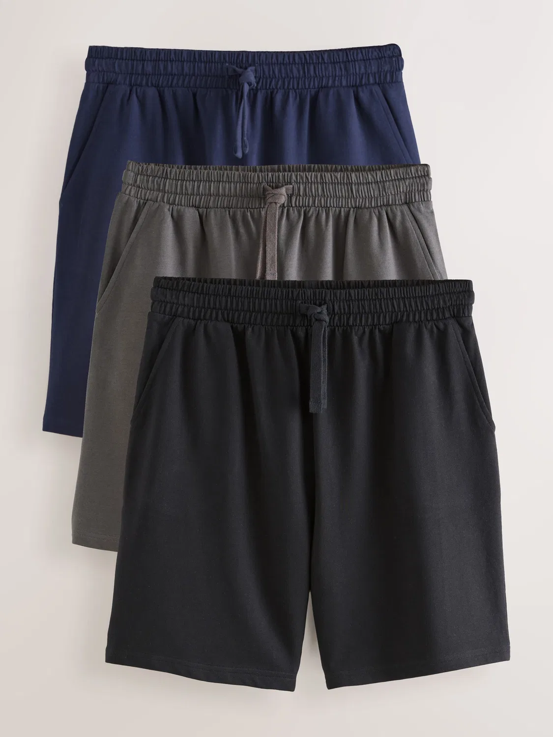 Шорты спортивные 3 шт, лупбэк Next, Navy Blue/Grey/Black
