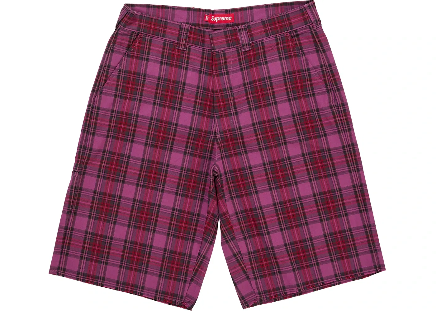 Мужские шорты с клетчатым принтом Short (SS26) Supreme, Purple Plaid