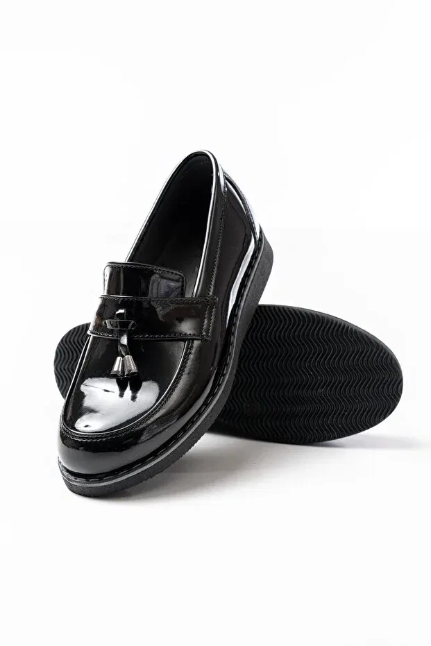 Детские туфли для мальчиков лакированные Papuccum Ortopedi, Black Patent Leather — фото 3