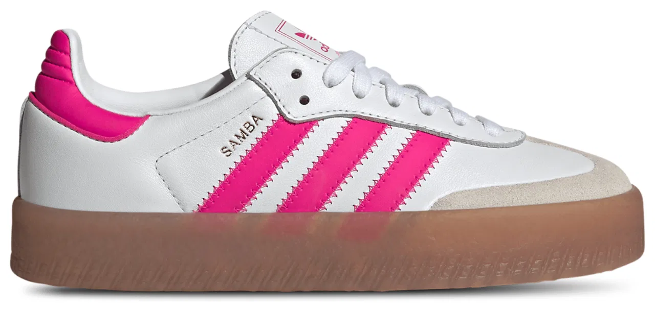Кроссовки для девочек Sambae Adidas, цвет Ftwr White/Shock Pink/Gold Met