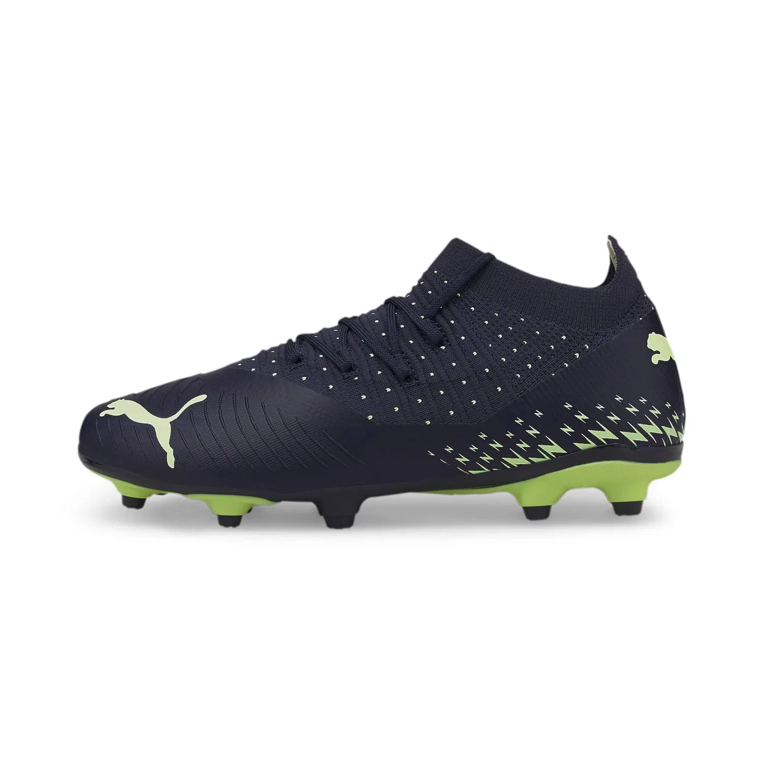Детские футбольные бутсы для мальчиков с принтом Future 3.4 Fg/Ag PUMA, Green Parisian Night Fizzy Light Pistachio Blue Yellow