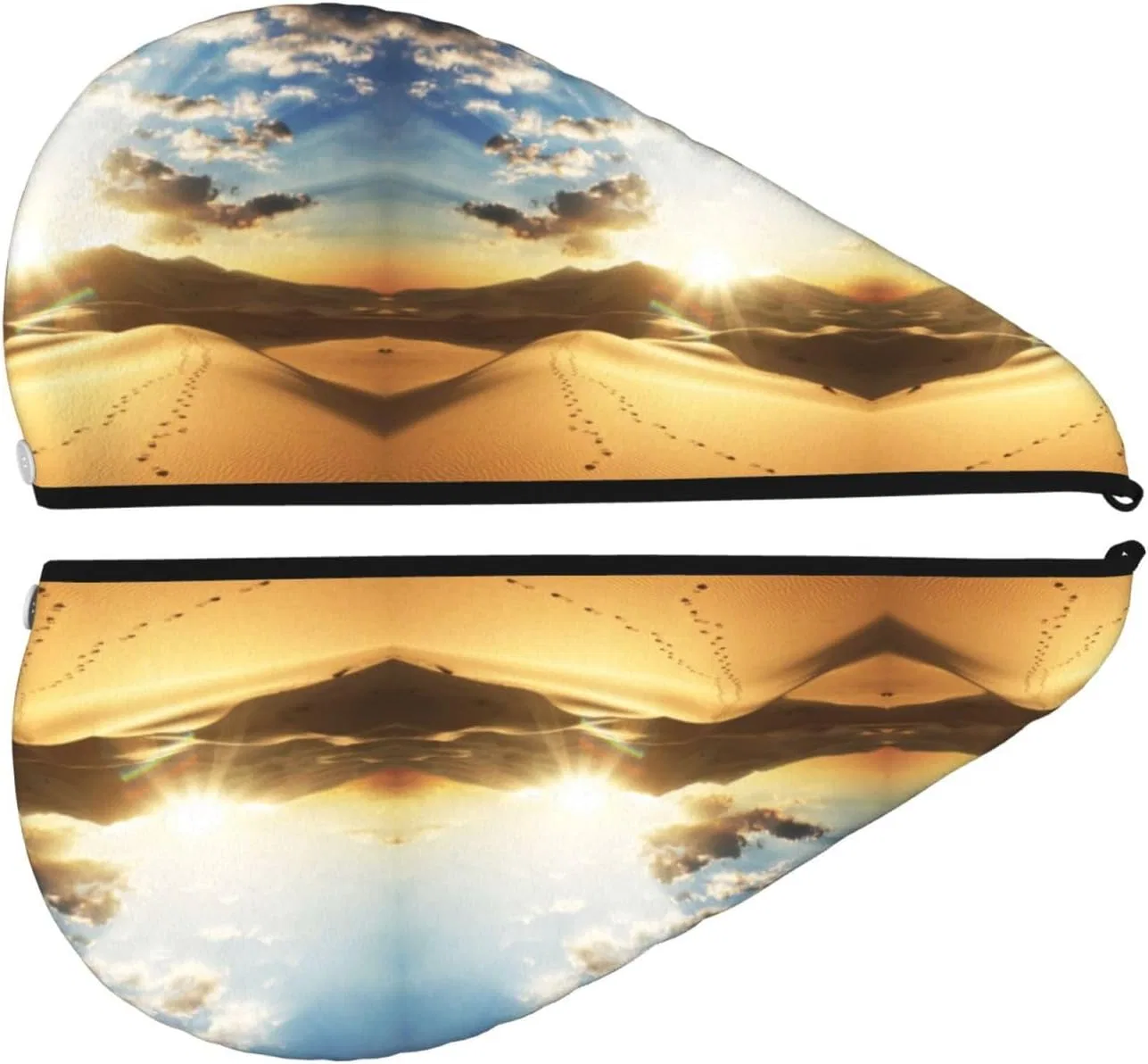 Шапочка для душа Microfiber Hair Towel, UNIOND, Golden Desert Bright Sunshine Print, 10.6 x 25.5 дюймов — фото 2
