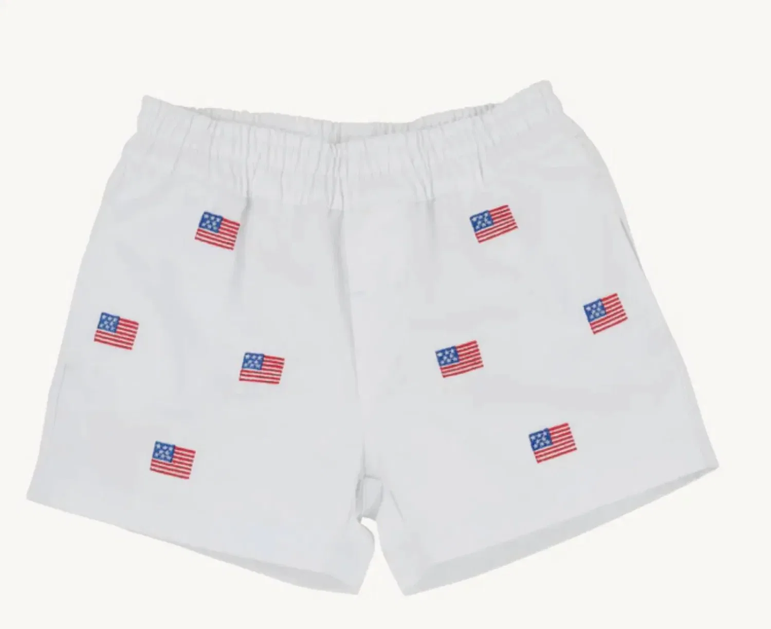Детские шорты с вышивкой Critter Sheffield Shorts The Beaufort Bonnet Company, Worth Avenue White With American Flags — фото 4