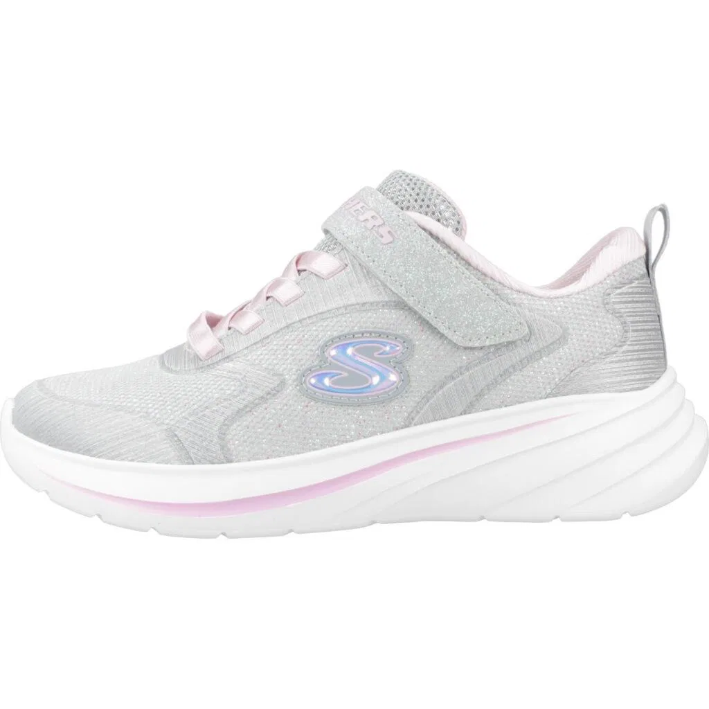 Детские кроссовки с блестящим верхом Wave 92 Skechers, Grau Blasses Korallenorange — фото 2