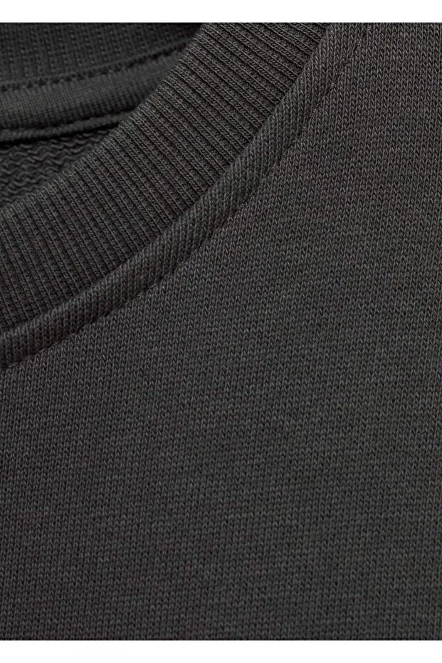 Детское худи для девочек хлопковое Mango Kids, Coal Black — фото 4