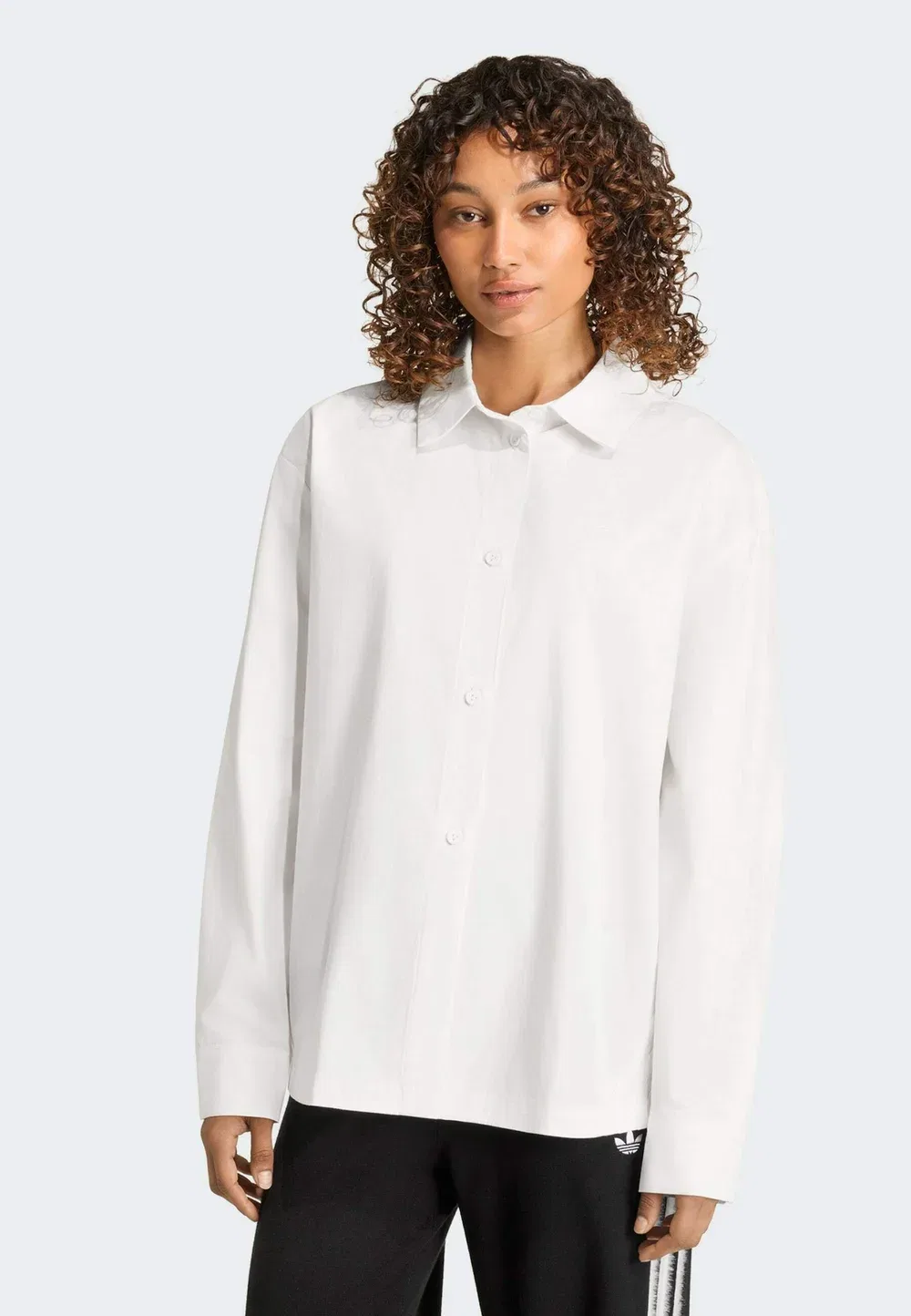 Рубашка в три полоски - блузка на пуговицах Adidas Originals, Cloud White Cloud White
