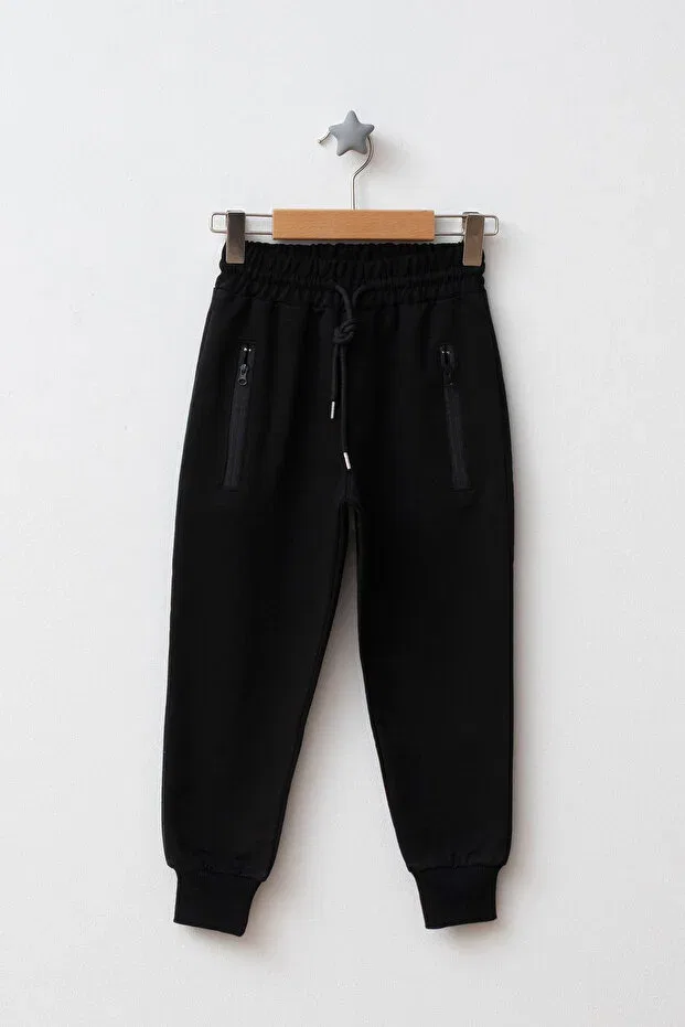Детский комплект спортивных брюк с принтом Beniizle, Black & Camel — фото 3