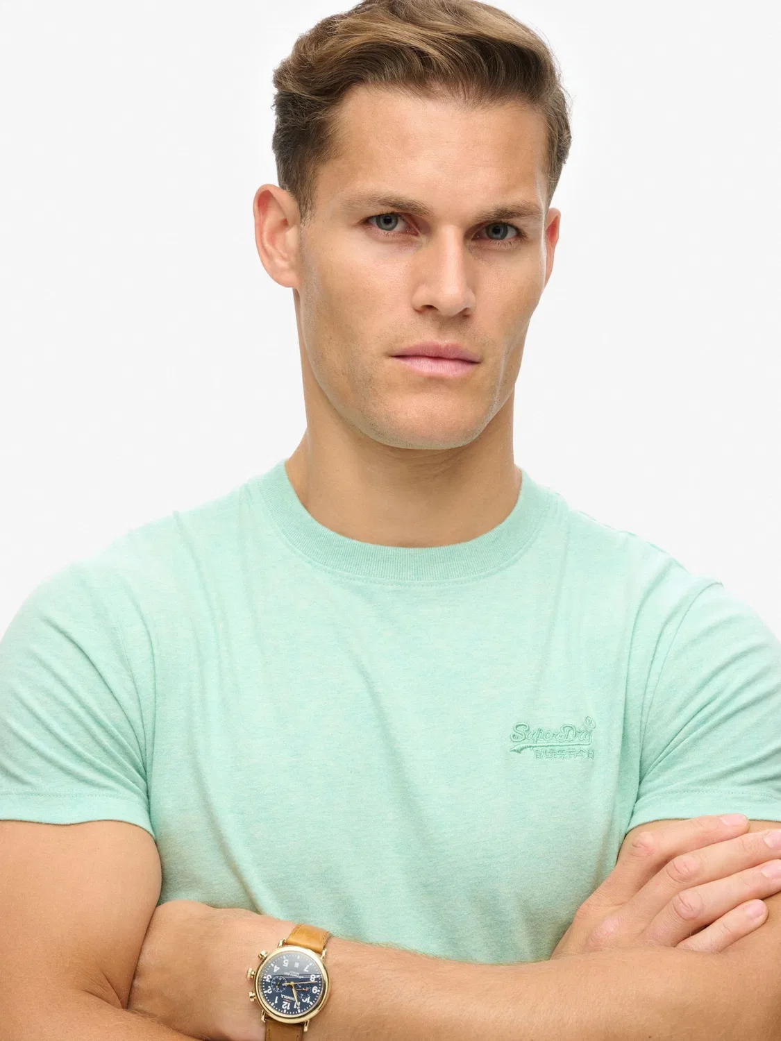 Футболка Essential с вышивкой логотипа Superdry, бирюзово-зеленый — фото 4