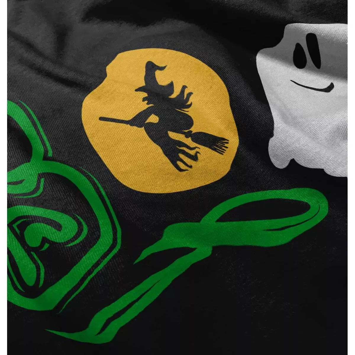 Детская футболка с принтом Boo Cute Witch Ghost Halloween Brisco Brands, Black — фото 4