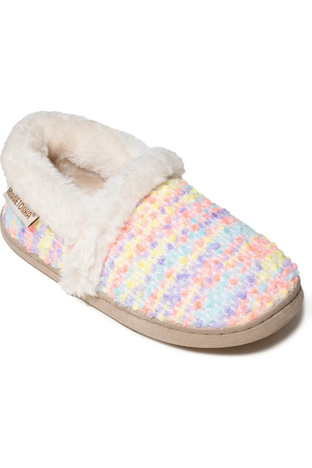 Тапочки детские с подкладкой из искусственного меха Daina Minnetonka, Pink Multi