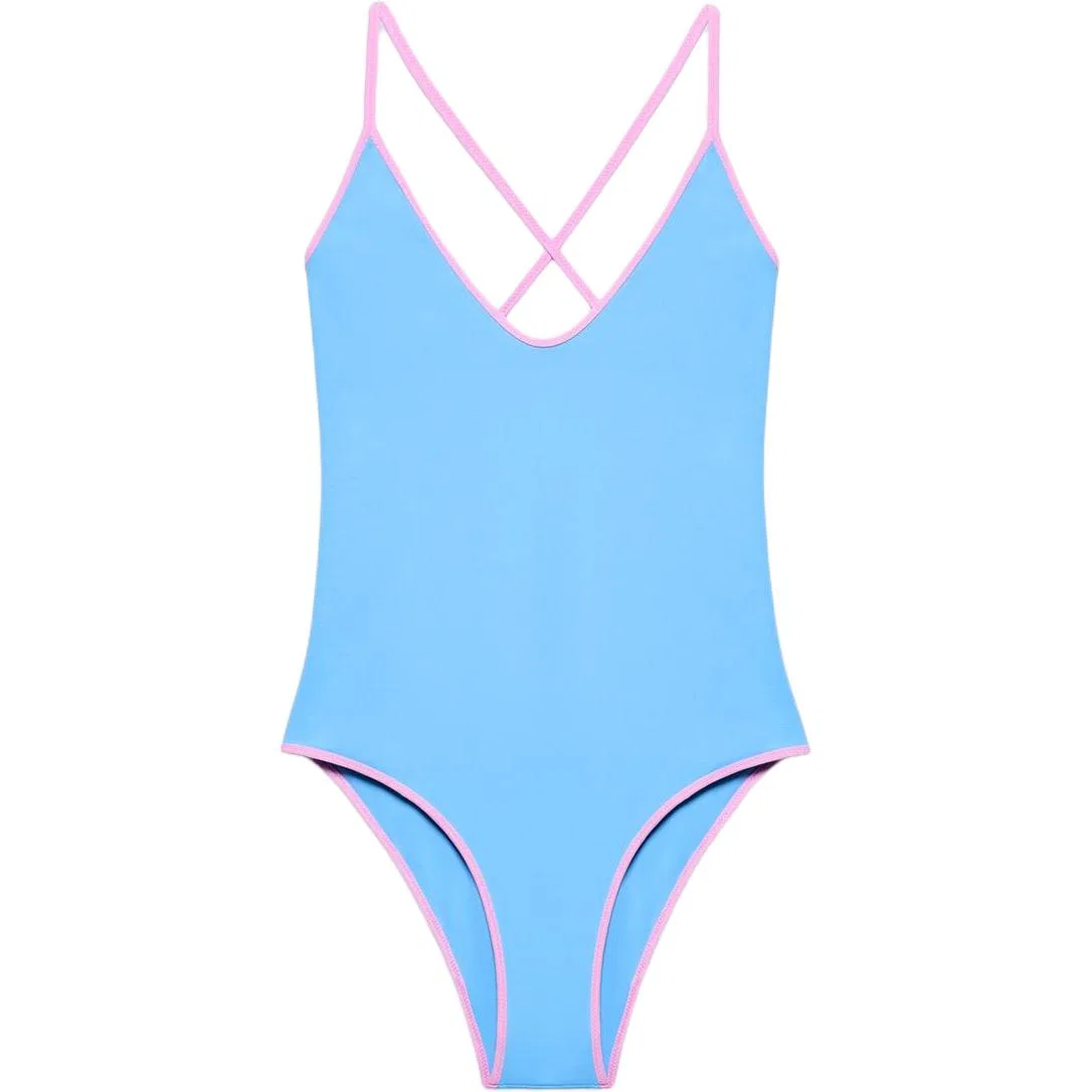 Женский цельный купальник ZARA, Sky Blue