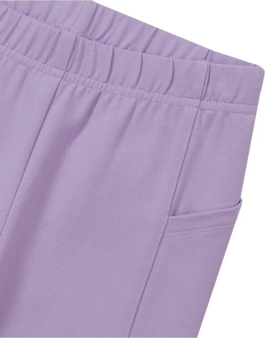 Леггинсы детские с усиленной тканью и карманами Tough Cotton Ankle Legging with Pockets Lands' End, Lilac Breeze — фото 2