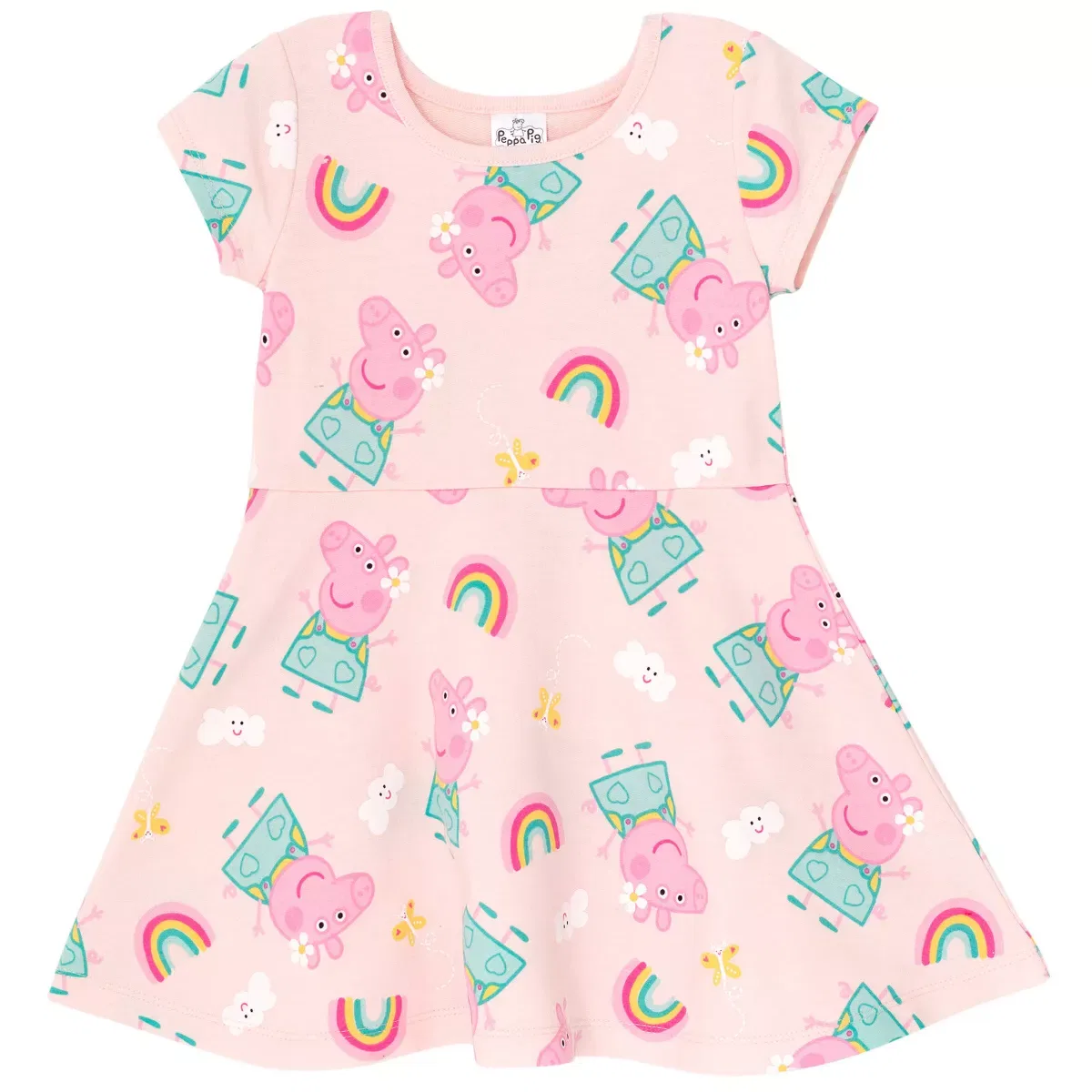 Детское платье для девочек с принтом Peppa Pig French Terry Dress, Peppa Pig, Pink