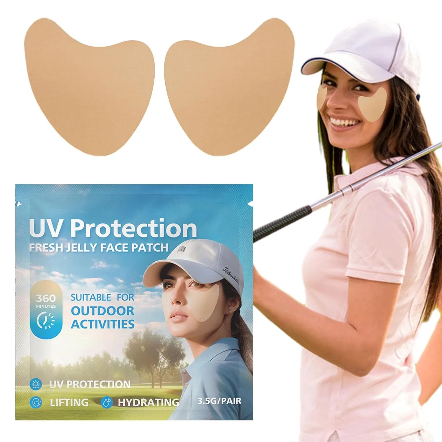 Подглазные патчи с UV-защитой, Generisch, 1 шт, 14x14x2 см