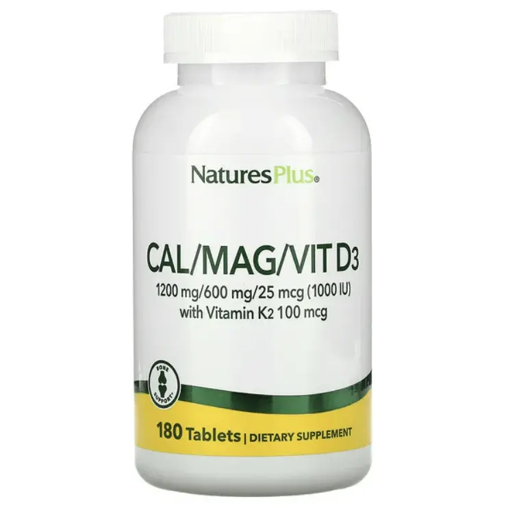 

Комплекс с кальцием, магнием, витаминами D3 и K2 NaturesPlus, 180 таблеток