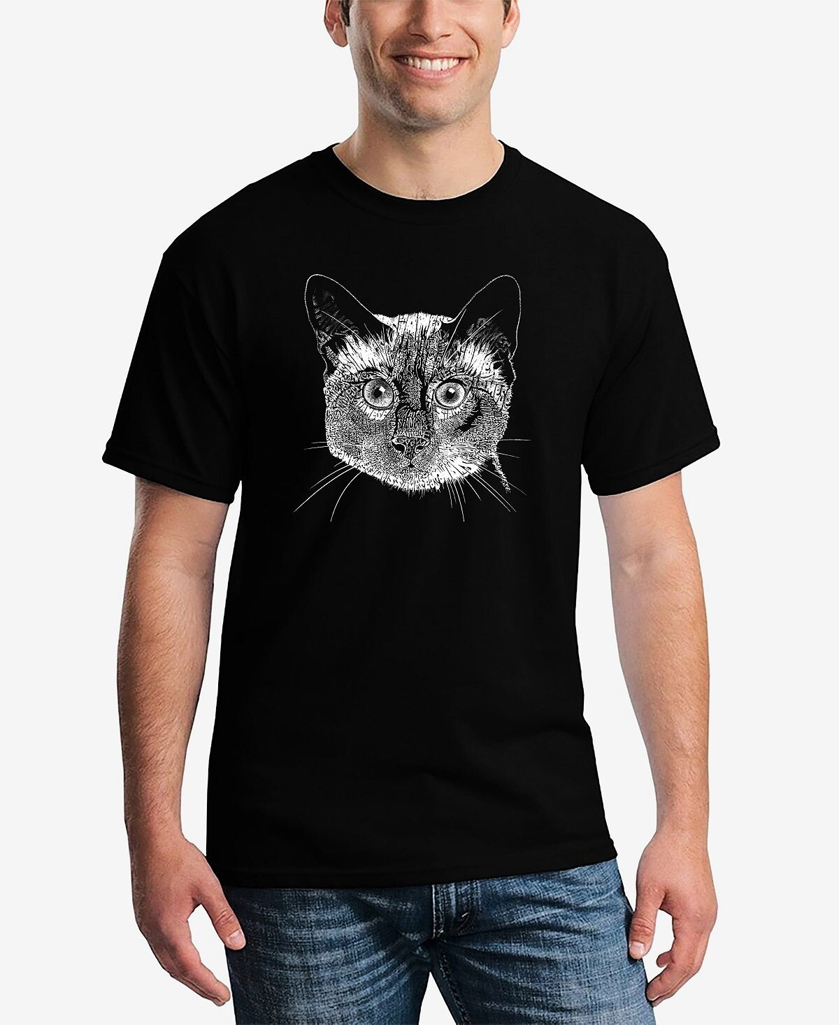 

Мужская футболка word art siamese cat LA Pop Art, черный