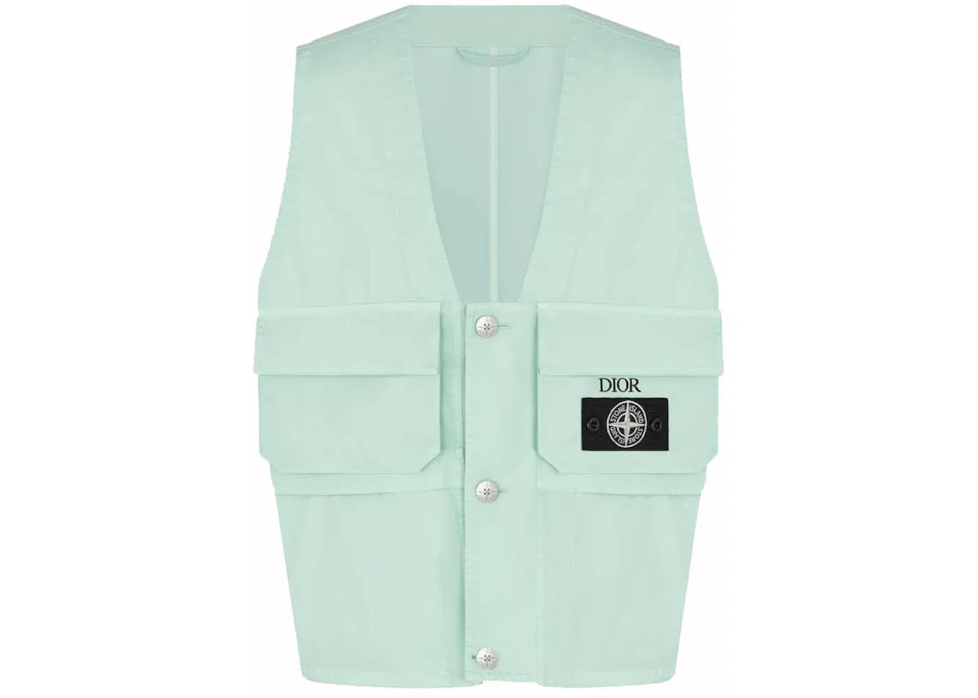 Мужской жилет из сатина с хлопковой смесью Dior x Stone Island, Light Green