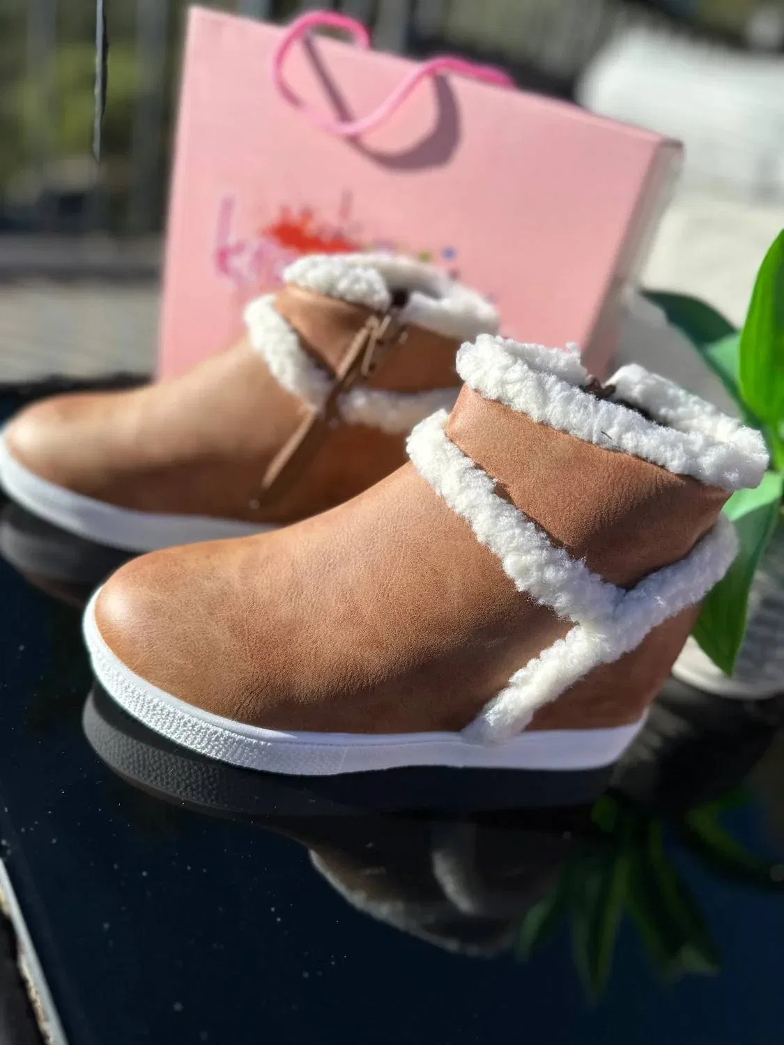 Детские зимние ботинки с мехом Crazy Kicks Mars Sky Shoes, Rust — фото 2