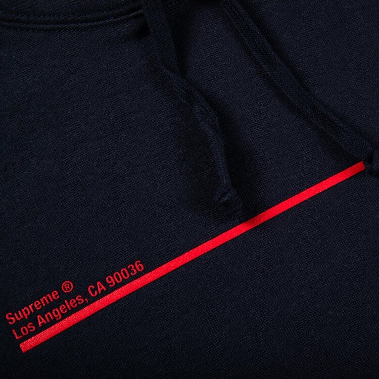 Толстовка Supreme Shop Hooded Sweatshirt - Los Angeles 'Navy', синий — фото 3