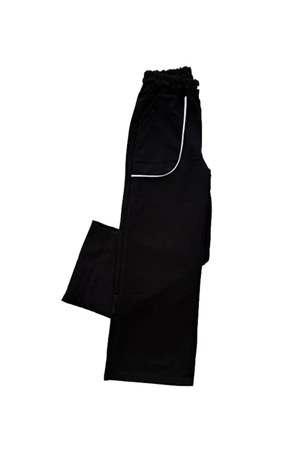 Детские спортивные штаны для девочек с принтом, широкие, Rhythm Clothing, Black — фото 3