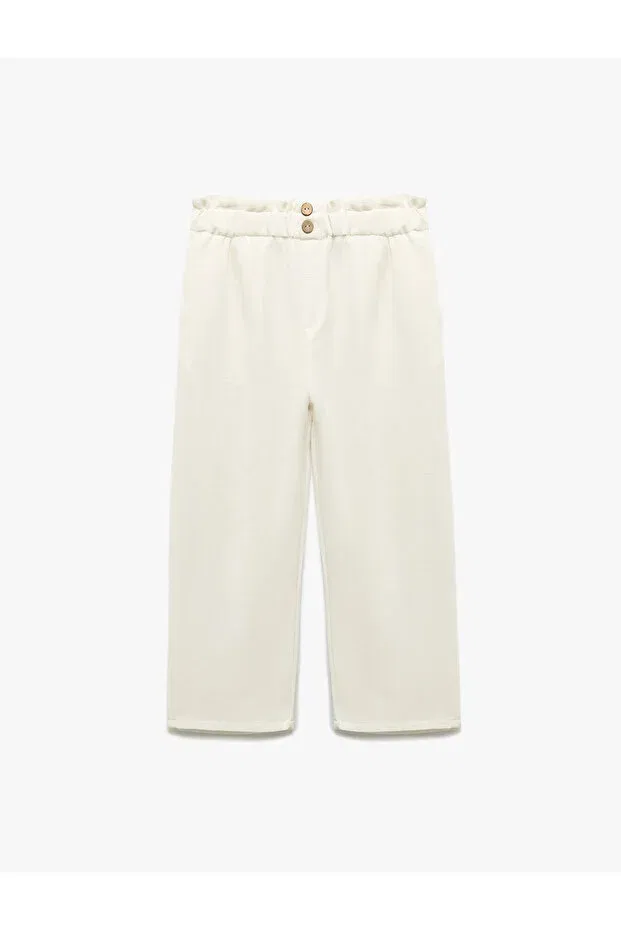 Детские брюки для девочек прямого кроя Basics Koton, White