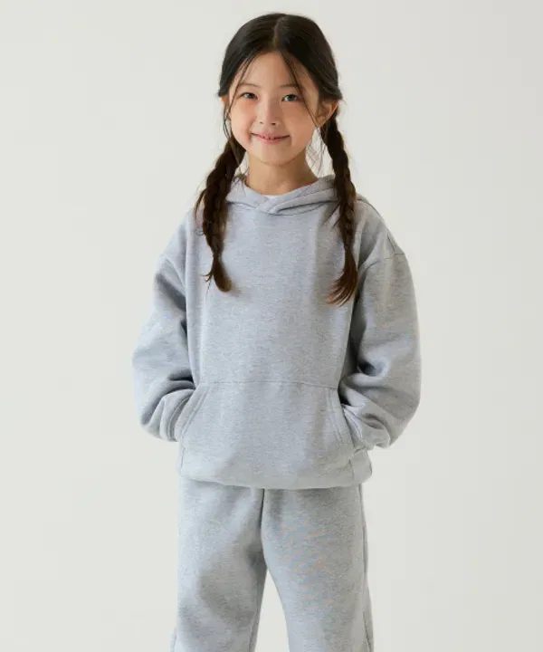 Худи оверсайз с капюшоном, флисовая подкладка, Musinsa Standard Kids, Medium Grey