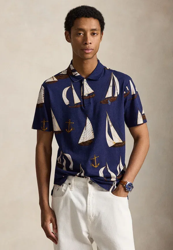 Футболка поло с принтом Standard Fit Sailboat Jersey Polo Shirt Polo Ralph Lauren, Nautical Traverse