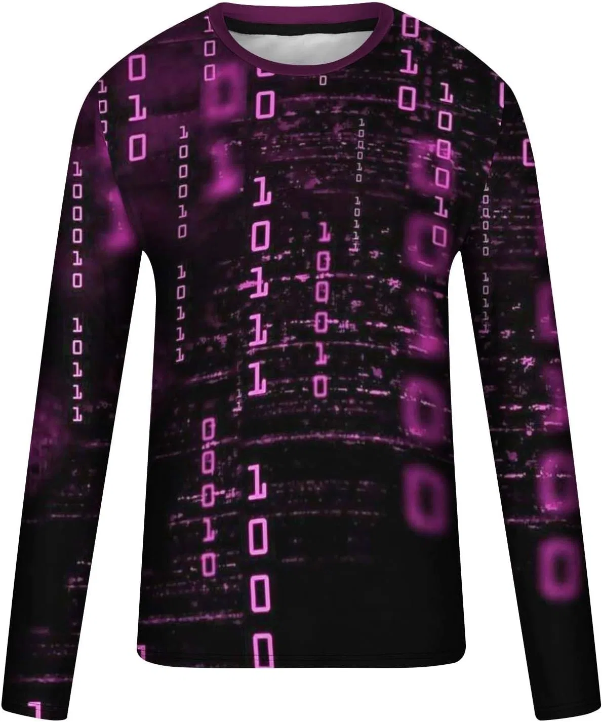Мужская футболка с 3D принтом Long Sleeve T-Shirt, Hot Pink — фото 4