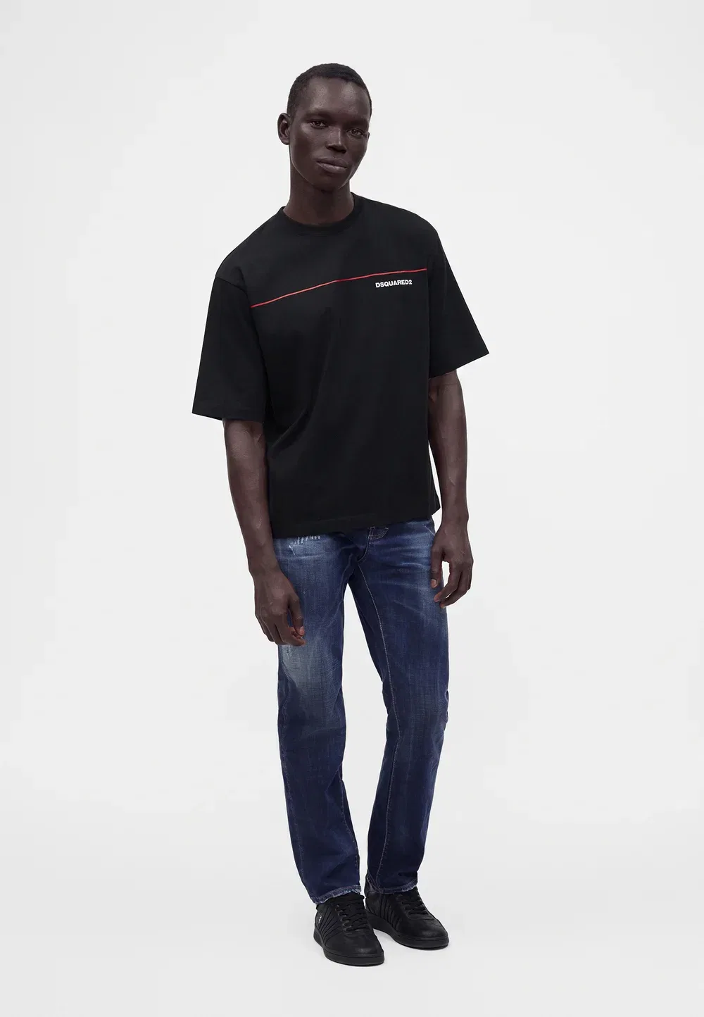 Футболка свободного кроя с принтом Dsquared2, Black — фото 2