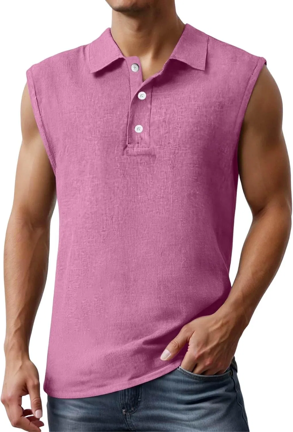 Мужская майка-борцовка повседневная Tank Top, Pink