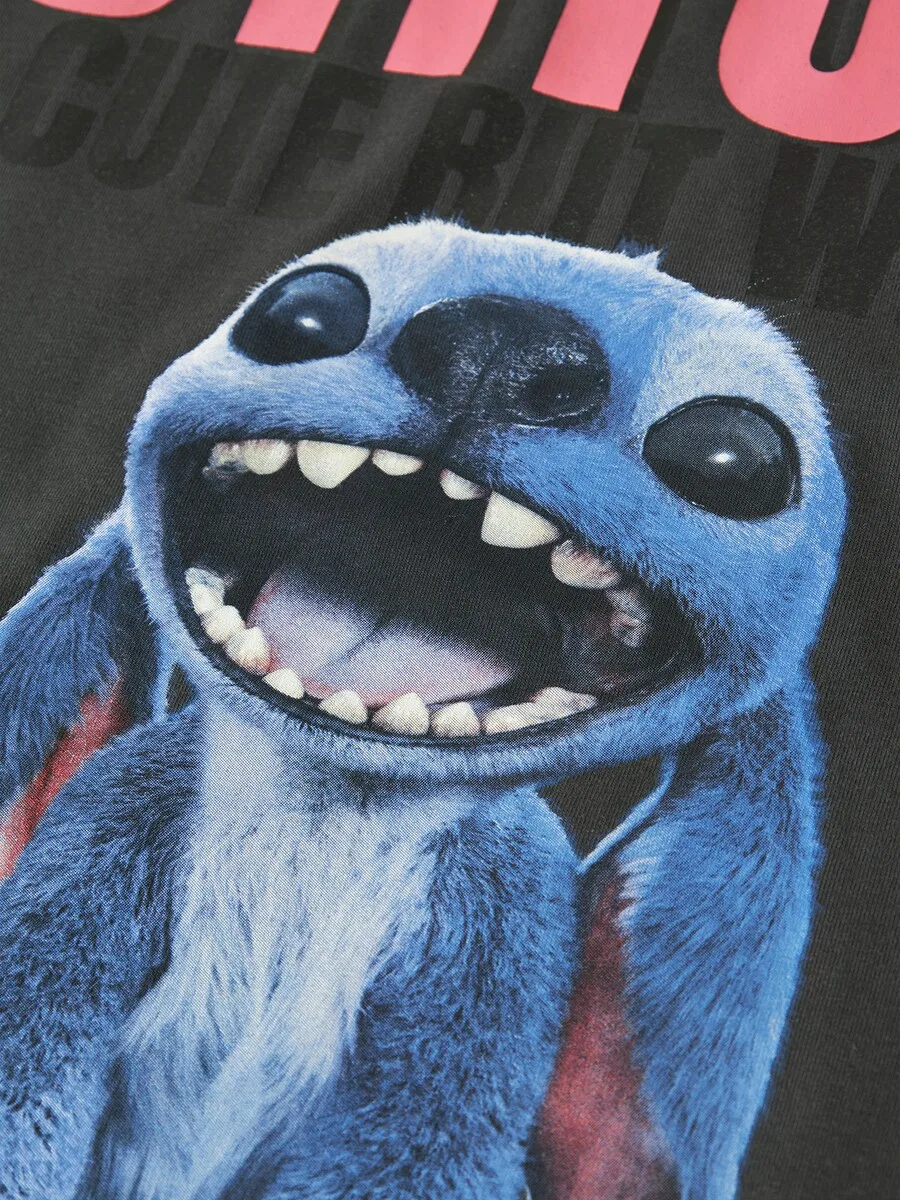 Футболка NAME IT 'NKFJYNIN STITCH' черного цвета — фото 3