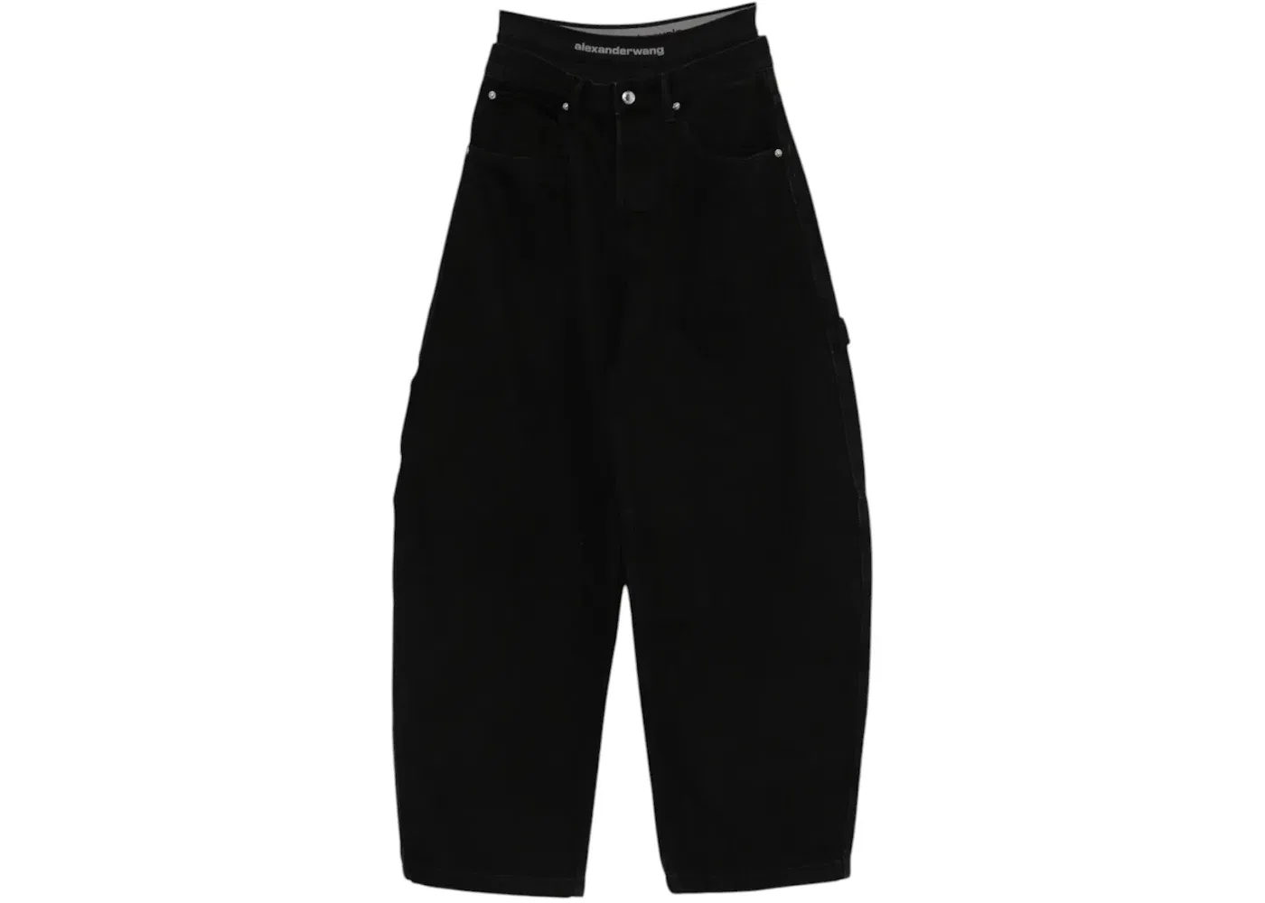 Женские джинсы оверсайз с логотипом Alexander Wang, Washed Black