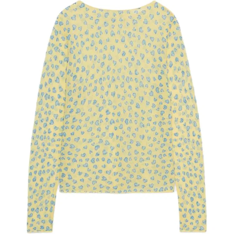 Женский тонкий свитер с круглым вырезом Yellow ZARA, Yellow — фото 3