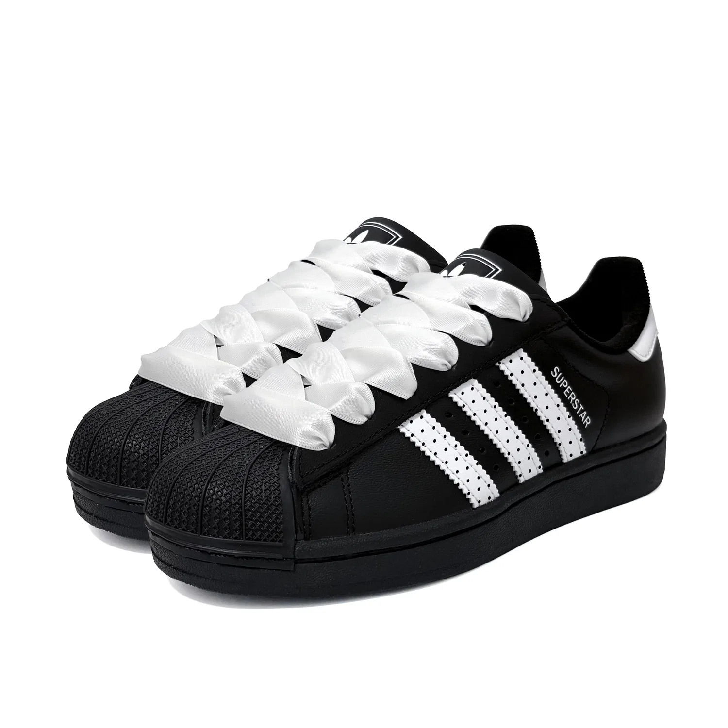 Детские кроссовки для скейтбординга с принтом в горошек Superstar 2 Adidas Originals, Black — фото 4