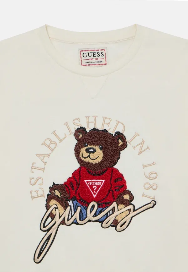 Детская спортивная толстовка оверсайз унисекс Guess, белый/кремовый — фото 3