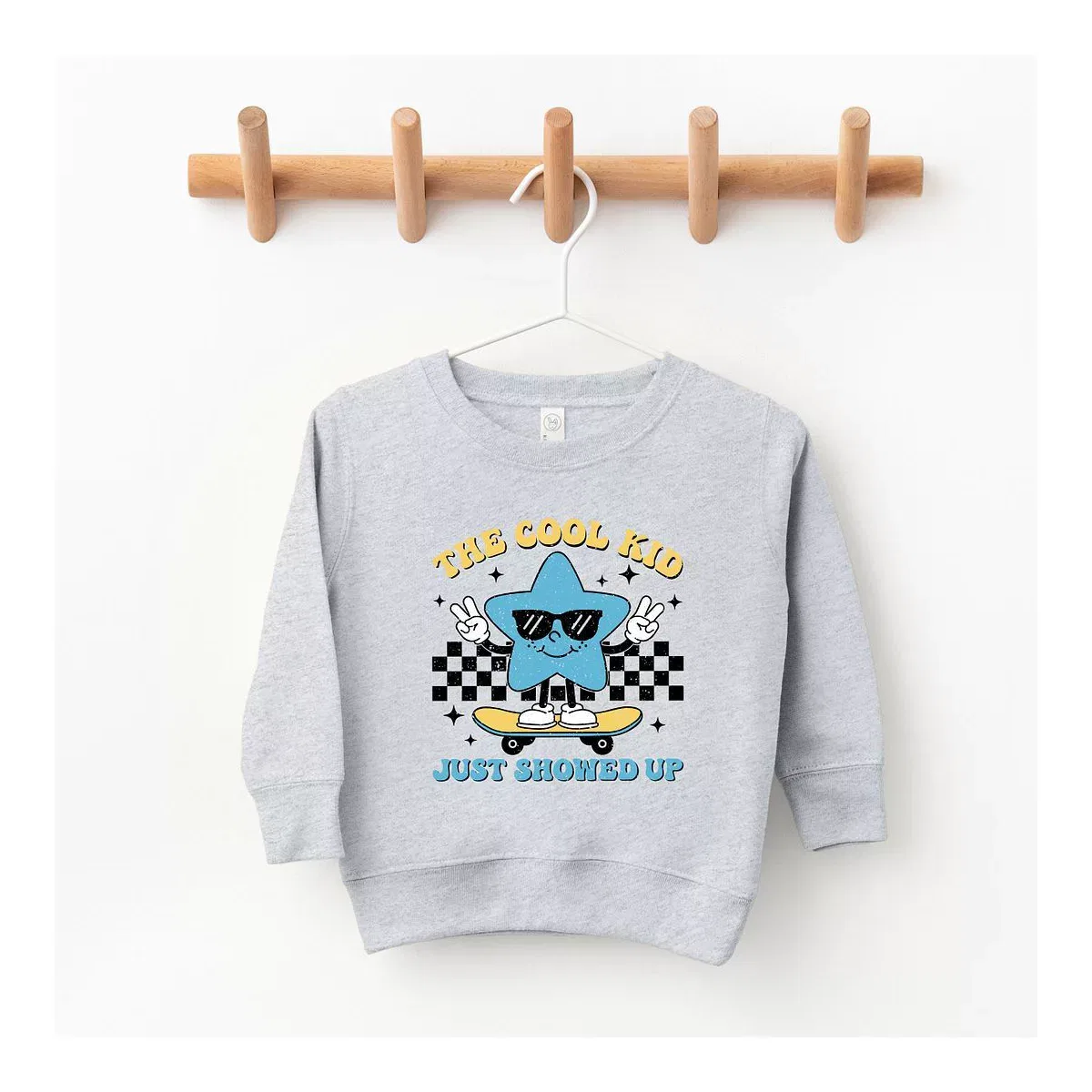 Детский свитшот с принтом Cool Kid Star The Juniper Shop, Heather Grey — фото 2