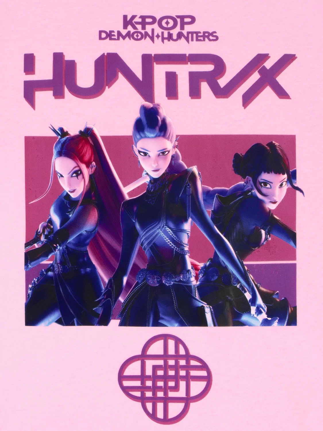 Футболка с принтом Kpop Demon Hunters Character, розовая — фото 3