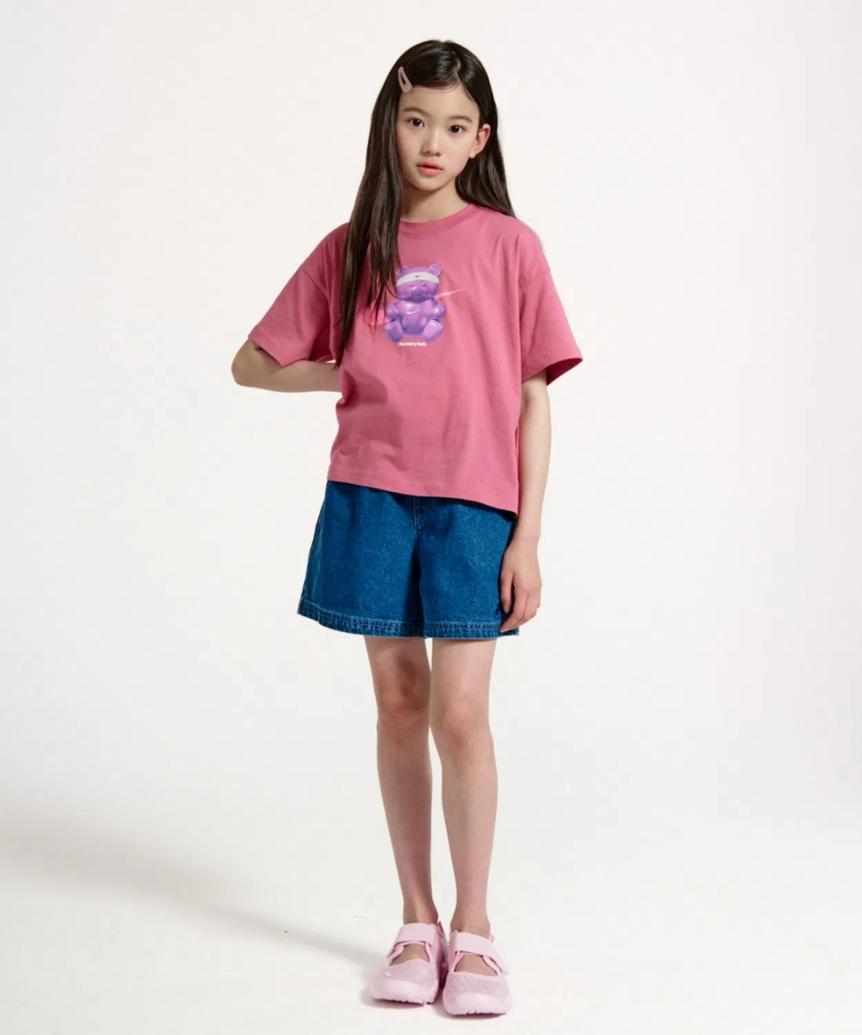 Детская футболка с принтом Nike Sportswear Boxy, Peony — фото 3