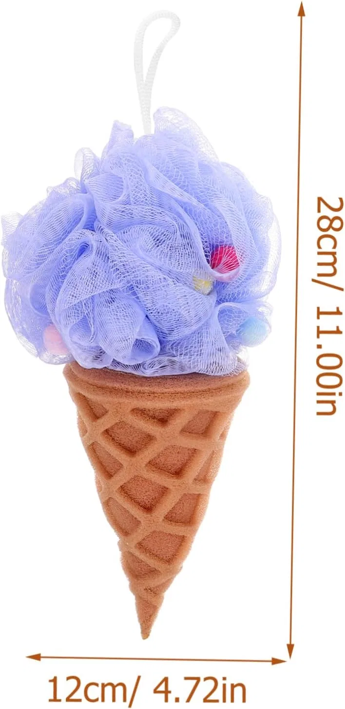 Мочалка для душа Ice Cream Design, Vaguelly, 2 шт, 28x12x12 см, Зеленый — фото 2