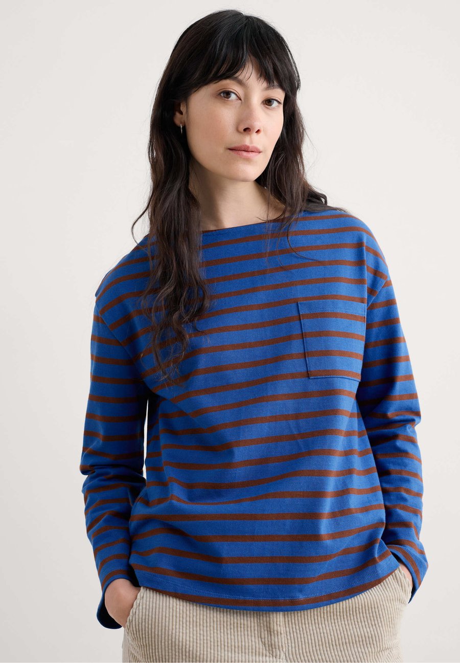 

Топ Seasalt Cornwall BEACH BOAT, Blue - Breton Ink Cocoa/Blue