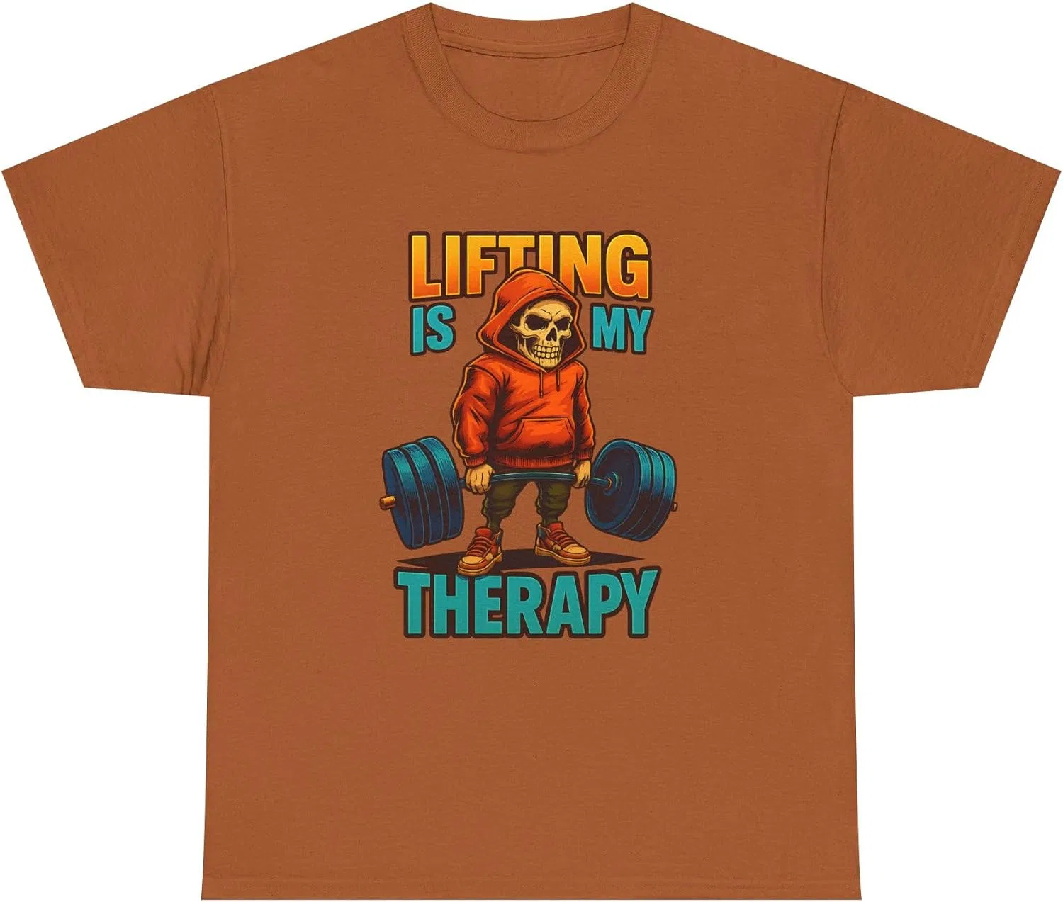 Мужская футболка с принтом Lifting Is My Therapy, Texas Orange