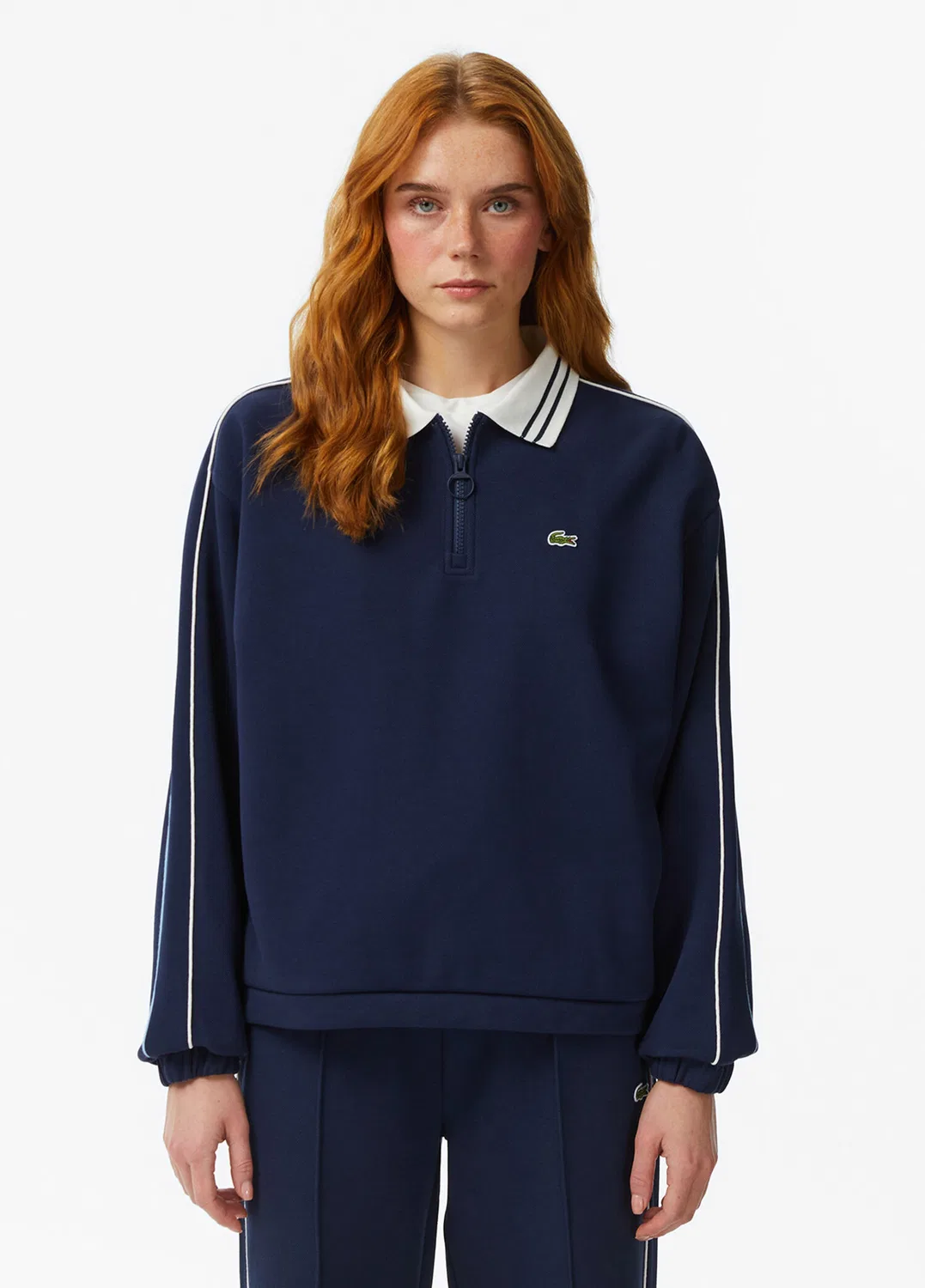 Свитшот Lacoste Loose Fit Polo Yaka, темно-синий