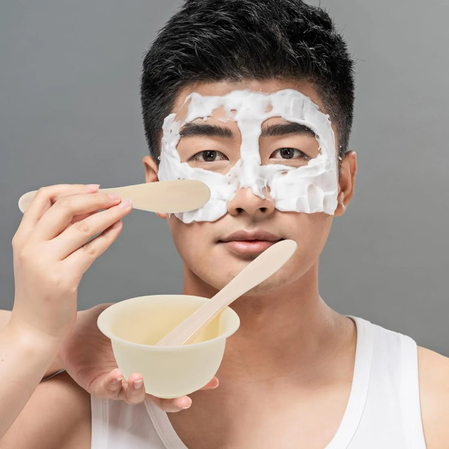 Набор для масок для лица Silicone, 2 шт, Beige Homocono — фото 4