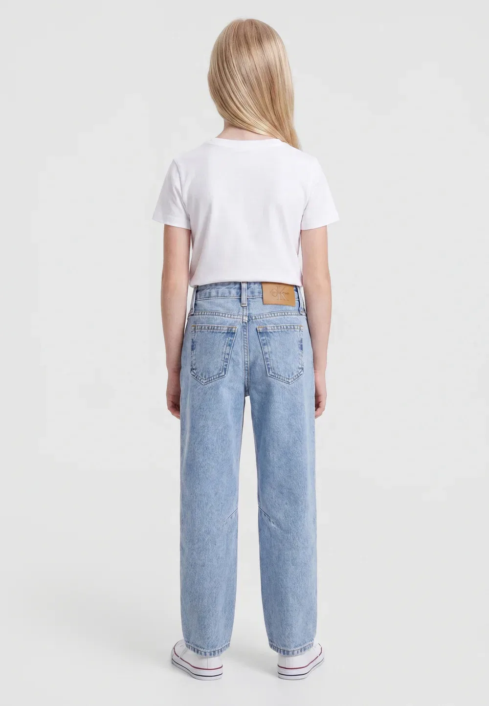 Джинсы прямого кроя с широкими штанинами Calvin Klein Jeans, Stone Mid Blue Wash — фото 2