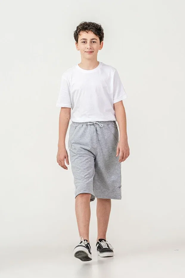 Детские шорты для мальчиков с вышивкой Mışıl Kids, Gray — фото 3