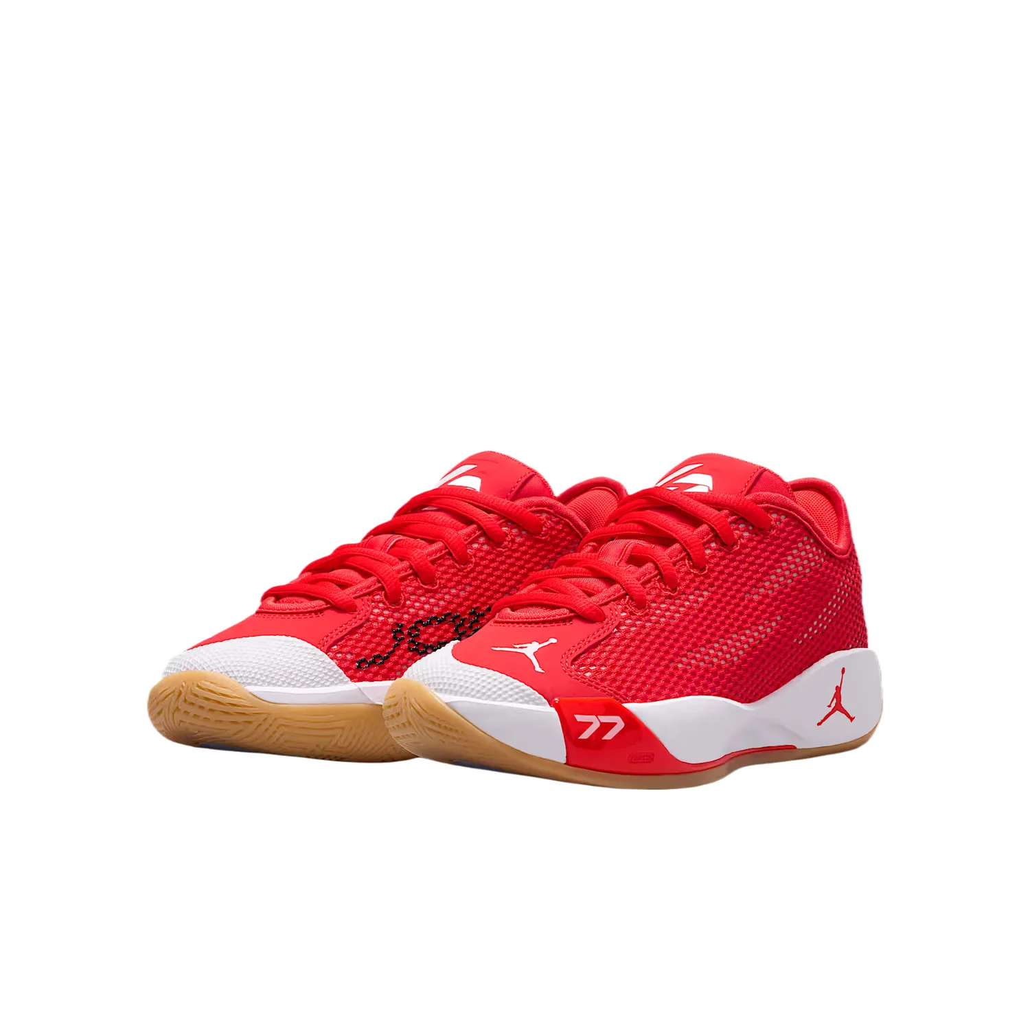 Баскетбольные кроссовки Luka .77 с сетчатым верхом и амортизацией Jordan, Pepper Red/Rubber Light Brown/White — фото 4